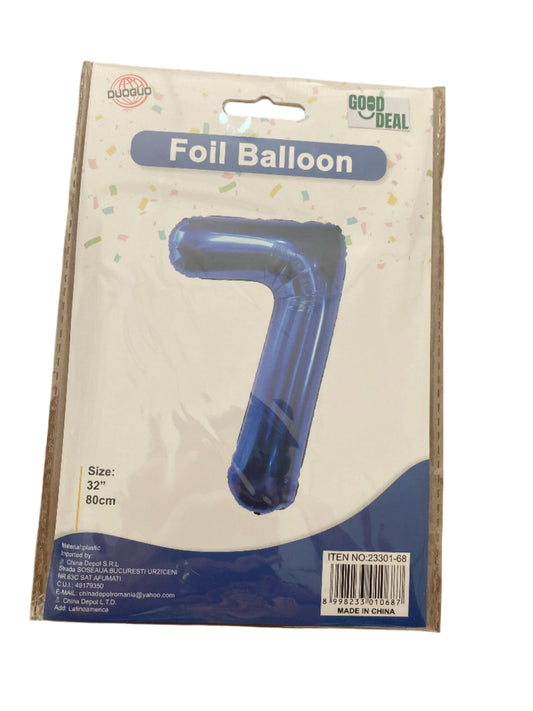 Globo en forma de número 7 color azul